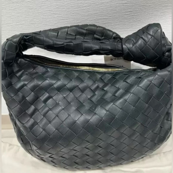 NWT Bottega Veneta Jodie Teen Intrecciato Hobo Bag Inkwell Green Gold Hardware - Picture 4 of 8